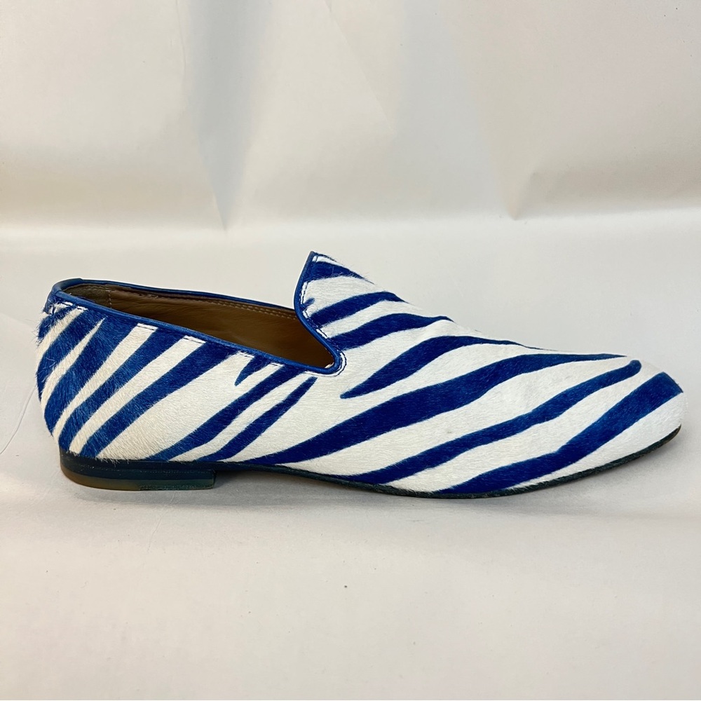 Jimmy Choo Blue and White Zebra Print Men's Loafers